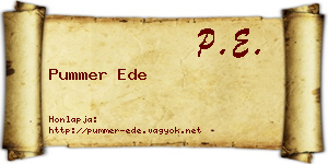 Pummer Ede névjegykártya